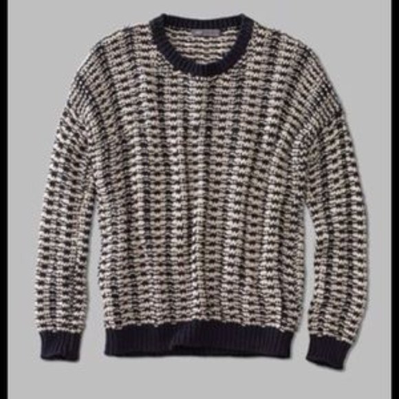 Vince Textured Sweater - Navy/Cream - Picture 4 of 11